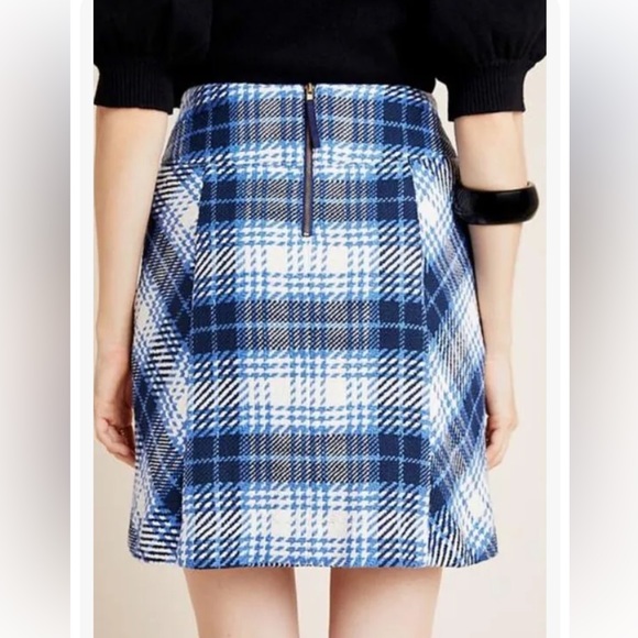 NWT Anthropologie Maeve Plaid Tweed Skirt Size 2 - Picture 2 of 7